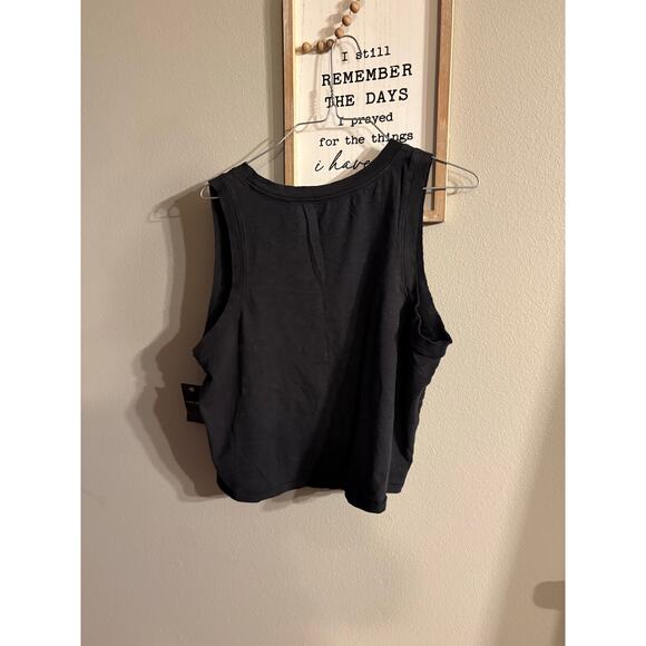 Lucky Brand Black Cropped Tank Size Medium NWT - Picture 3 of 3